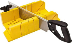 Stanley - 22.5°, 45°, 60°, 90° Miter Saw Miter Box & Saw - 4-1/4" Box Width x 18-1/4" Box Length - Americas Industrial Supply