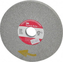 3M - 6" Diam, 1/2" Face Width, 1" Center Hole, Medium Grade, Aluminum Oxide Deburring Wheel - Convolute, Hard Density 8 Grade, 6,000 RPM - Americas Industrial Supply