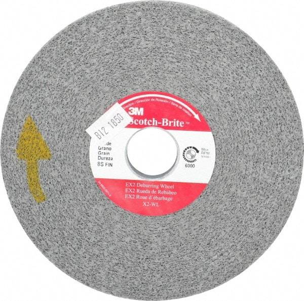 3M - 6" Diam, 1/2" Face Width, 1" Center Hole, Fine Grade, Silicon Carbide Deburring Wheel - Convolute, Hard Density 8 Grade, 6,000 RPM - Americas Industrial Supply