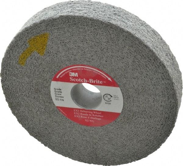 3M - 6" Diam, 1" Face Width, 1" Center Hole, Fine Grade, Silicon Carbide Deburring Wheel - Convolute, Hard Density 8 Grade, 6,000 RPM - Americas Industrial Supply