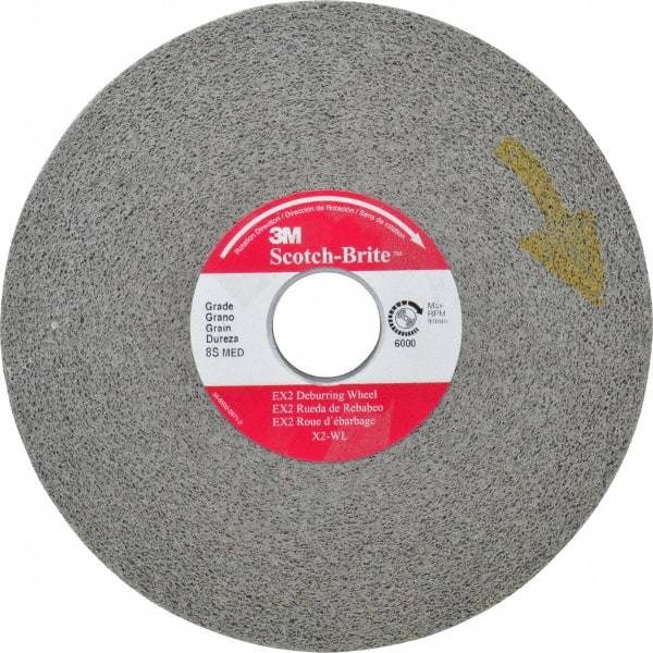 3M - 6" Diam, 1" Face Width, 1" Center Hole, Medium Grade, Silicon Carbide Deburring Wheel - Convolute, Hard Density 8 Grade, 6,000 RPM - Americas Industrial Supply