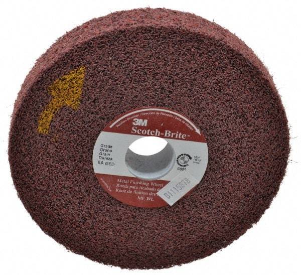 3M - 6" Diam, 1" Face Width, 1" Center Hole, Medium Grade, Aluminum Oxide Deburring Wheel - Convolute, Medium Density 5 Grade, 6,000 RPM - Americas Industrial Supply