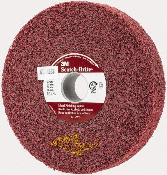 3M - 6" Diam, 1" Face Width, 1" Center Hole, Coarse Grade, Aluminum Oxide Deburring Wheel - Convolute, Medium Density 5 Grade, 6,000 RPM - Americas Industrial Supply