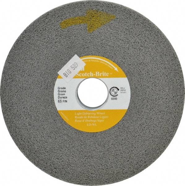 3M - 6" Diam, 2" Face Width, 1" Center Hole, Medium Grade, Aluminum Oxide Deburring Wheel - Convolute, Medium Density 5 Grade, 6,000 RPM - Americas Industrial Supply