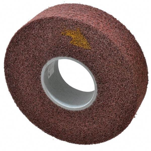 3M - 8" Diam, 2" Face Width, 3" Center Hole, Medium Grade, Aluminum Oxide Deburring Wheel - Convolute, Medium Density 5 Grade, 4,500 RPM - Americas Industrial Supply