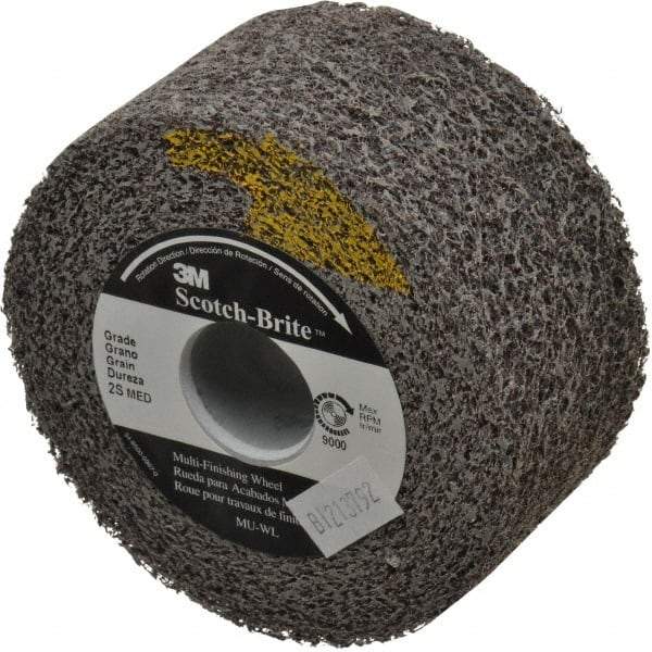 3M - 4" Diam, 2" Face Width, 1" Center Hole, Medium Grade, Silicon Carbide Deburring Wheel - Convolute, Soft Density 2 Grade, 9,000 RPM - Americas Industrial Supply