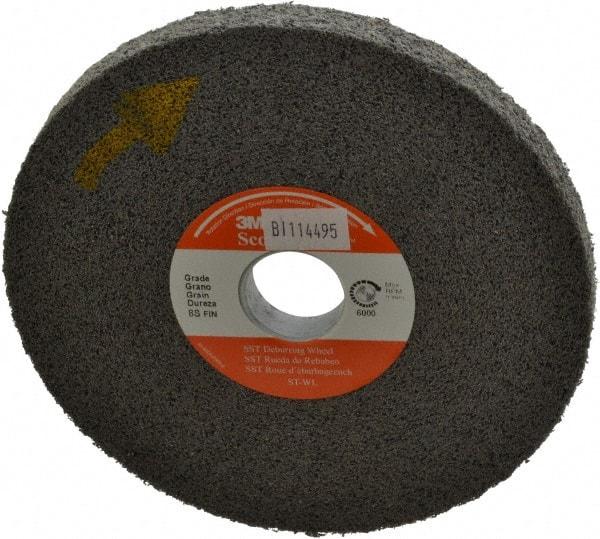 3M - 6" Diam, 1/2" Face Width, 1" Center Hole, Fine Grade, Silicon Carbide Deburring Wheel - Convolute, Hard Density 8 Grade, 6,000 RPM - Americas Industrial Supply