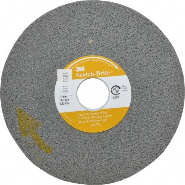 3M - 6" Diam, 1/2" Face Width, 1" Center Hole, Fine Grade, Silicon Carbide Deburring Wheel - Convolute, Soft Density 6 Grade, 6,000 RPM - Americas Industrial Supply