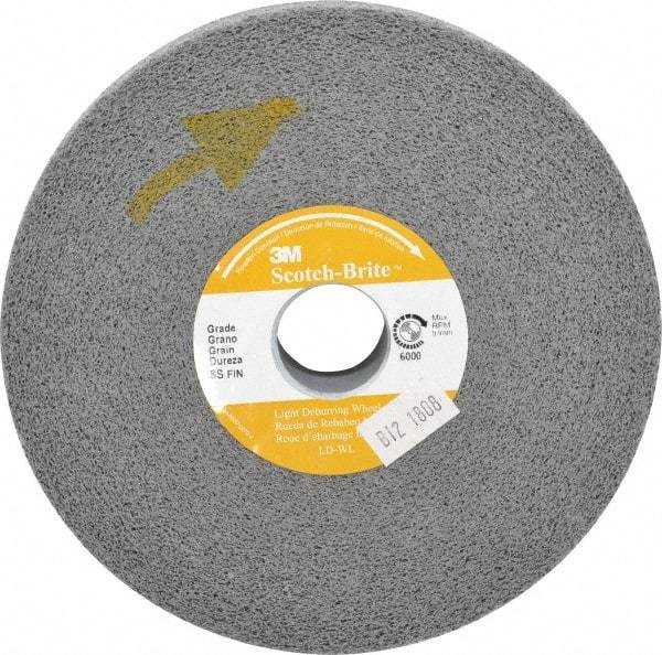 3M - 6" Diam, 1" Face Width, 1" Center Hole, Fine Grade, Silicon Carbide Deburring Wheel - Convolute, Hard Density 8 Grade, 6,000 RPM - Americas Industrial Supply