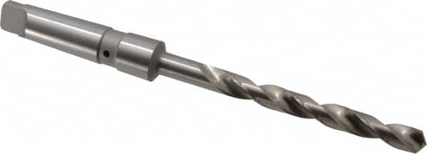 Value Collection - 17/32", 3MT 118° Point Cobalt Taper Shank Drill Bit - Bright Finish, 5-1/8" Flute Length, 9-3/4" OAL, Spiral Flute, Through Coolant - Americas Industrial Supply