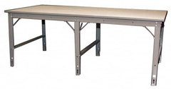 Phillocraft - 96 Wide x 24" Deep x 33" High, Production Table - Comfort Edge, Adjustable Height Legs - Americas Industrial Supply