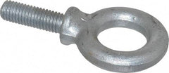 Made in USA - 2,400 Lb Capacity, Steel, 1/2-13 Thread, Fixed Lifting Eye Bolt - Fully Threaded, 1-1/2" Shank, 1-1/2" Thread Length, Shoulder - Americas Industrial Supply