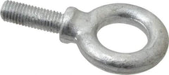 Made in USA - 4,000 Lb Capacity, Steel, 5/8-11 Thread, Fixed Lifting Eye Bolt - Fully Threaded, 1-3/4" Shank, 1-3/4" Thread Length, Shoulder - Americas Industrial Supply