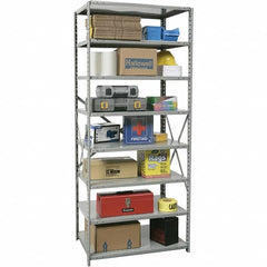 Hallowell - 8 Shelf Starter Unit Box Edge Open Steel Shelving - 800 Lb Capacity, 36" Wide x 87" High x 24" Deep, Gray - Americas Industrial Supply
