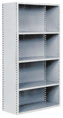 Hallowell - 6 Shelf, 800 Lb. Capacity, Closed Shelving Add-On Unit - 36 Inch Wide x 18 Inch Deep x 87 Inch High, Gray - Americas Industrial Supply