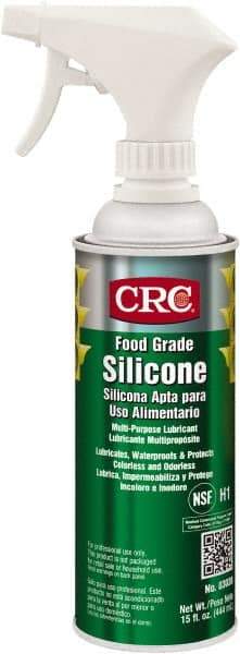 CRC - 16 oz Trigger Spray Can Nondrying Film/Silicone Penetrant/Lubricant - Clear & White, -40°F to 400°F, Food Grade - Americas Industrial Supply