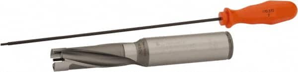 Kennametal - 20.64 to 21.14mm Diam, 3xD, 61.91mm Max Depth, 1" Shank Diam, 3.22" Flute, 6.38" OAL, Replaceable Tip Drill - KSEM0813 Insert, 3 Seat Size, Series KSEM - Americas Industrial Supply