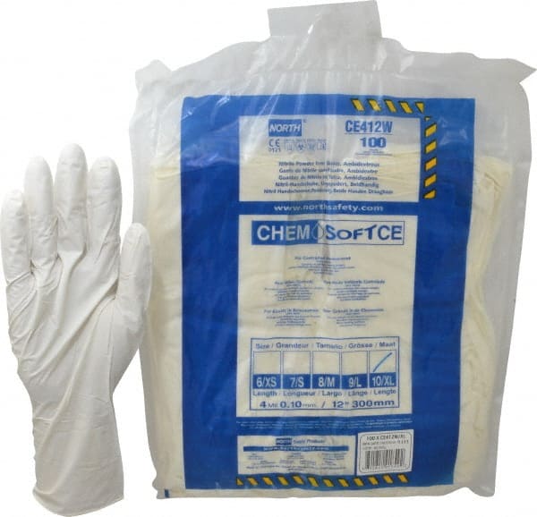 North - Pack of (100), Size XL, 4 mil, Cleanroom Grade, Powder Free Nitrile Disposable Gloves - Americas Industrial Supply