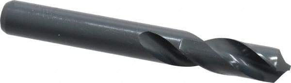 Interstate - 12.5mm 118° Spiral Flute High Speed Steel Screw Machine Drill Bit - Oxide Finish, Right Hand Cut, 51mm Flute Length, 102mm OAL, Standard Point, Straight Shank - Americas Industrial Supply