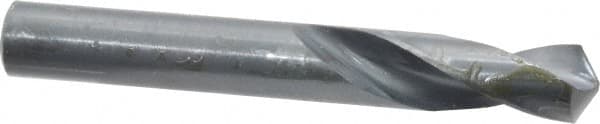 Interstate - 14.5mm 118° Spiral Flute High Speed Steel Screw Machine Drill Bit - Oxide Finish, Right Hand Cut, 56mm Flute Length, 111mm OAL, Standard Point, Straight Shank - Americas Industrial Supply