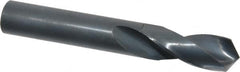 Interstate - 19mm 118° Spiral Flute High Speed Steel Screw Machine Drill Bit - Oxide Finish, Right Hand Cut, 64mm Flute Length, 129mm OAL, Standard Point, Straight Shank - Americas Industrial Supply