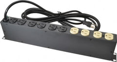 Tripp-Lite - 12 Outlets, 120 Volts, 15 Amps, 15' Cord, Power Outlet Strip - Rack Mount, 5-15P NEMA Configuration, 17-1/2" Strip, ANSI C62.41, IEEE 587, IEEE 587 Category A Specifications, IEEE 587 Category B Specifications, UL1449 3rd Edition - Americas Industrial Supply