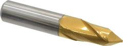 Melin Tool - 5/8" Diam, 1-1/4" LOC, 2 Flute, 90° Point Angle, Solid Carbide Drill Mill - TiN Finish, 3-1/2" OAL, 5/8" Shank Diam - Americas Industrial Supply
