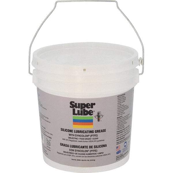 Synco Chemical - 5 Lb Pail Silicone General Purpose Grease - Translucent White, Food Grade, 500°F Max Temp, NLGIG 2, - Americas Industrial Supply