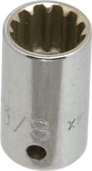 Proto - 1/4" Drive, 3/8" Socket, Spline Socket - 12 Points, 59/64" OAL - Americas Industrial Supply