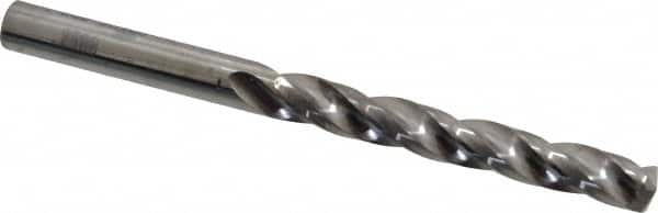 SGS - 1/4" 150° Solid Carbide Jobber Drill - Bright Finish, Right Hand Cut, Spiral Flute, Straight Shank, 3-1/4" OAL, Standard Point - Americas Industrial Supply