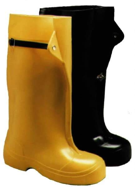 Winter Walking - Men's 13 Traction Overshoes - 15" High, Plain Toe, Nonslip Sole, PVC Upper, Black - Americas Industrial Supply