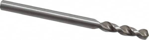 Accupro - 0.1457" 130° Parabolic Flute Cobalt Screw Machine Drill Bit - Bright Finish, Right Hand Cut, 0.787" Flute Length, 2.047" OAL, Split Point, Straight Shank - Americas Industrial Supply