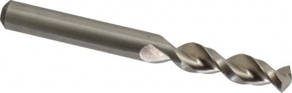 Accupro - 0.295" 130° Parabolic Flute Cobalt Screw Machine Drill Bit - Bright Finish, Right Hand Cut, 1.339" Flute Length, 2.913" OAL, Split Point, Straight Shank - Americas Industrial Supply
