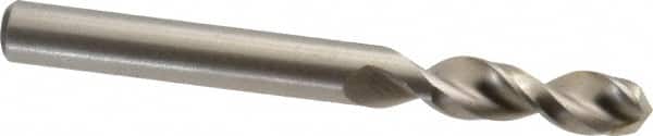 Accupro - 0.311" 130° Parabolic Flute Cobalt Screw Machine Drill Bit - Bright Finish, Right Hand Cut, 1.457" Flute Length, 3.11" OAL, Split Point, Straight Shank - Americas Industrial Supply