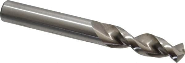 Accupro - 31/64" 130° Parabolic Flute Cobalt Screw Machine Drill Bit - Bright Finish, Right Hand Cut, 2.008" Flute Length, 4.016" OAL, Split Point, Straight Shank - Americas Industrial Supply