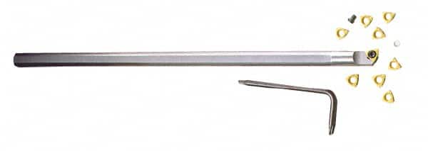 Everede Tool - 0.563" Min Bore Diam, 6" OAL, 1/2" Shank Diam, Indexable Boring Bar - WCGT 2 Insert, Screw Holding Method - Americas Industrial Supply