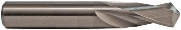 M.A. Ford - #50 118° Spiral Flute Solid Carbide Screw Machine Drill Bit - TiCN Finish, Right Hand Cut, 3/8" Flute Length, 1-1/2" OAL, Straight Shank - Americas Industrial Supply