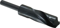 Interstate - 1-1/16" Drill, 118° Point, High Speed Steel Silver Deming & Reduced Shank Drill Bit - Oxide Finish, 6" OAL, Straight Shank, 3" Flute Length, Right Hand Cut, Standard Point, Spiral Flute, Regular Spiral - Americas Industrial Supply