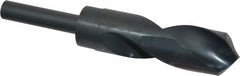 Interstate - 1-7/64" Drill, 118° Point, High Speed Steel Silver Deming & Reduced Shank Drill Bit - Oxide Finish, 6" OAL, Straight Shank, 3" Flute Length, Right Hand Cut, Standard Point, Spiral Flute, Regular Spiral - Americas Industrial Supply