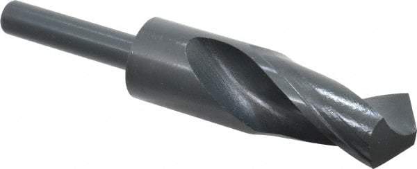 Interstate - 1-5/32" Drill, 118° Point, High Speed Steel Silver Deming & Reduced Shank Drill Bit - Oxide Finish, 6" OAL, Straight Shank, 3" Flute Length, Right Hand Cut, Standard Point, Spiral Flute, Regular Spiral - Americas Industrial Supply