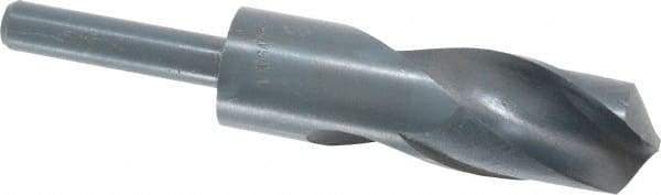 Interstate - 1-11/64" Drill, 118° Point, High Speed Steel Silver Deming & Reduced Shank Drill Bit - Oxide Finish, 6" OAL, Straight Shank, 3" Flute Length, Right Hand Cut, Standard Point, Spiral Flute, Regular Spiral - Americas Industrial Supply
