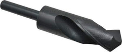 Interstate - 1-13/64" Drill, 118° Point, High Speed Steel Silver Deming & Reduced Shank Drill Bit - Oxide Finish, 6" OAL, Straight Shank, 3" Flute Length, Right Hand Cut, Standard Point, Spiral Flute, Regular Spiral - Americas Industrial Supply