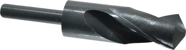 Interstate - 1-1/4" Drill, 118° Point, High Speed Steel Silver Deming & Reduced Shank Drill Bit - Americas Industrial Supply