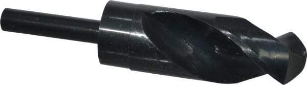 Interstate - 1-3/8" Drill, 118° Point, High Speed Steel Silver Deming & Reduced Shank Drill Bit - Oxide Finish, 6" OAL, Straight Shank, 3" Flute Length, Right Hand Cut, Standard Point, Spiral Flute, Regular Spiral - Americas Industrial Supply