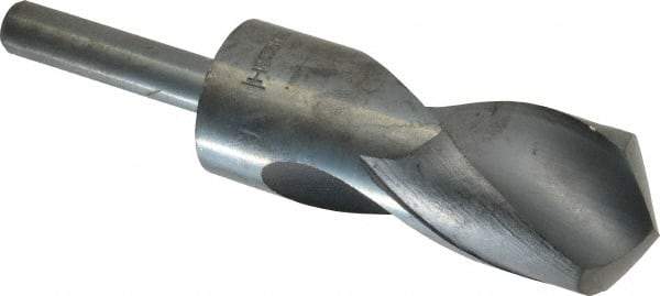 Interstate - 1-13/32" Drill, 118° Point, High Speed Steel Silver Deming & Reduced Shank Drill Bit - Oxide Finish, 6" OAL, Straight Shank, 3" Flute Length, Right Hand Cut, Standard Point, Spiral Flute, Regular Spiral - Americas Industrial Supply