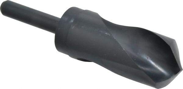 Interstate - 1-1/2" Drill, 118° Point, High Speed Steel Silver Deming & Reduced Shank Drill Bit - Oxide Finish, 6" OAL, Straight Shank, 3" Flute Length, Right Hand Cut, Standard Point, Spiral Flute, Regular Spiral - Americas Industrial Supply