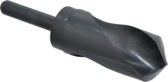 Interstate - 1-1/2" Drill, 118° Point, High Speed Steel Silver Deming & Reduced Shank Drill Bit - Oxide Finish, 6" OAL, Straight Shank, 3" Flute Length, Right Hand Cut, Standard Point, Spiral Flute, Regular Spiral - Americas Industrial Supply