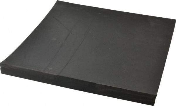 Made in USA - 12" Long, 12" Wide, 1" Thick, Neoprene Rubber Foam Sheet - 35 to 45 Durometer, Black, -40 to 220°F, 1,500 psi Tensile Strength, Stock Length - Americas Industrial Supply