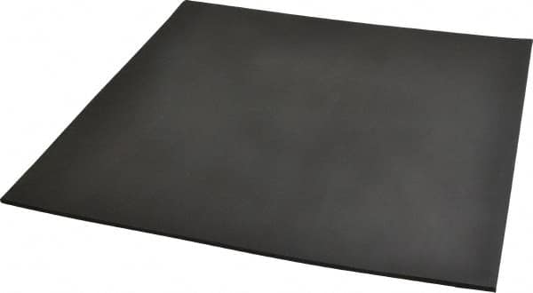 Made in USA - 12" Long, 12" Wide, 1/8" Thick, Buna-N Rubber Foam Sheet - 35 to 45 Durometer, Black, -40 to 212°F, 1,500 psi Tensile Strength, Stock Length - Americas Industrial Supply