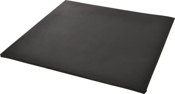 Made in USA - 12" Long, 12" Wide, 1/4" Thick, Buna-N Rubber Foam Sheet - 45 to 55 Durometer, Black, -40 to 212°F, 1,500 psi Tensile Strength, Stock Length - Americas Industrial Supply
